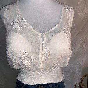 FOREVER 21- Women's Large white tank top